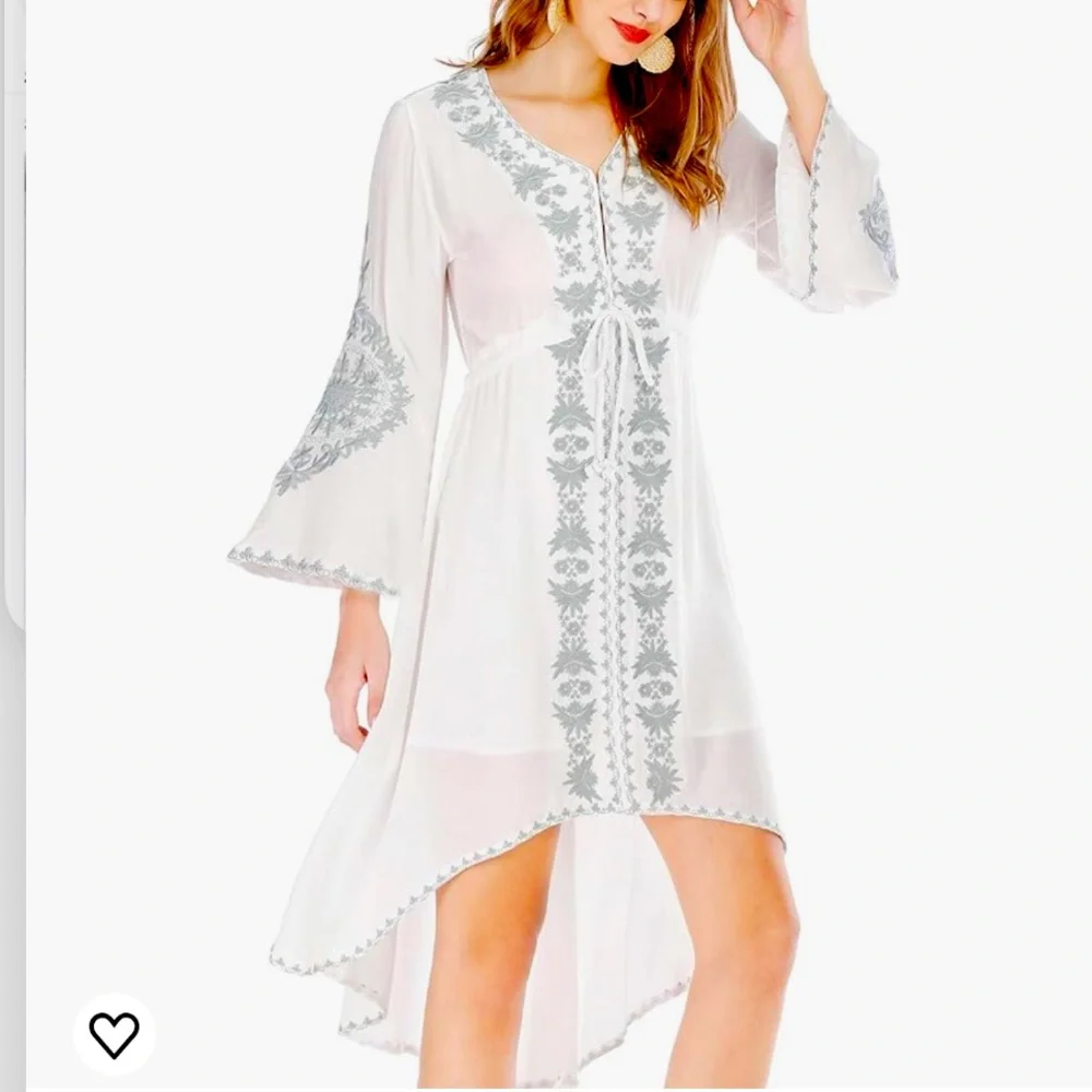 R. Vivimos / High~Low Embroidered Dress / Boho - Picture 2 of 16